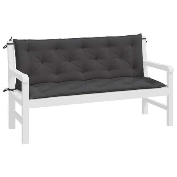 vidaXL hynder til havebænk 2 stk. 150x50x7 cm oxfordstof antracitgrå