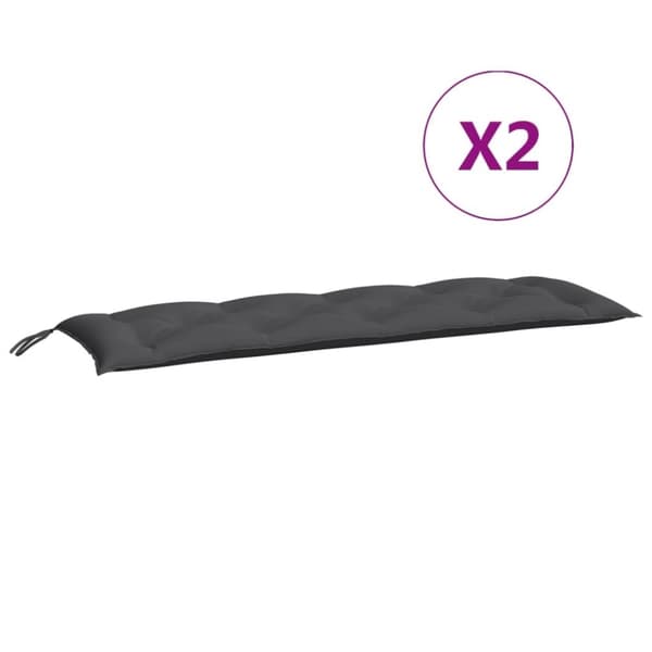 vidaXL hynder til havebænk 2 stk. 150x50x7 cm oxfordstof antracitgrå