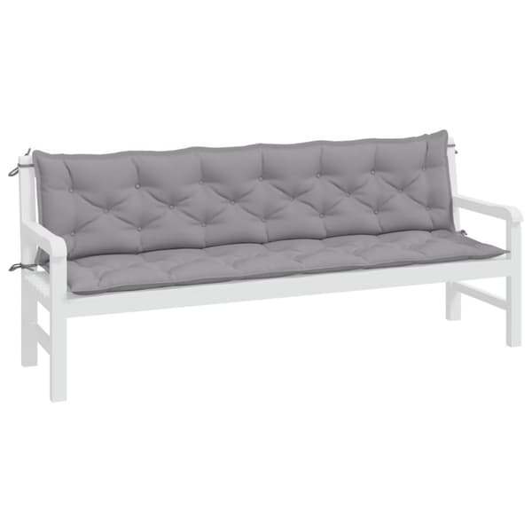 vidaXL Bänkdynor för trädgården 2st grå 200x50x7cm oxfordtyg