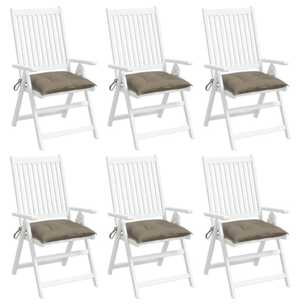 vidaXL stolehynder 6 stk. 40x40x7 cm oxfordstof gråbrun