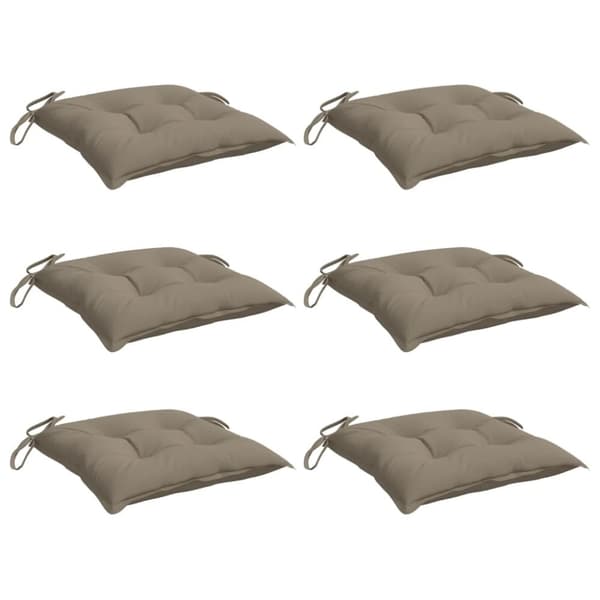 vidaXL Stolsdynor 6 st taupe 40x40x7 cm oxfordtyg