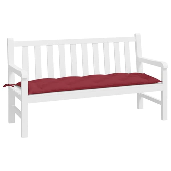 vidaXL Bänkdyna för trädgården vinröd 150x50x7 cm oxfordtyg