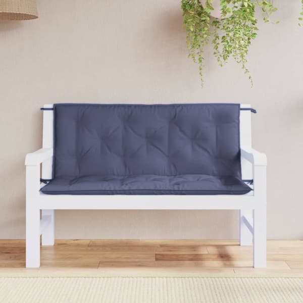 Bänkdynor för trädgården 2st marinblå 120x50x7cm oxfordtyg
