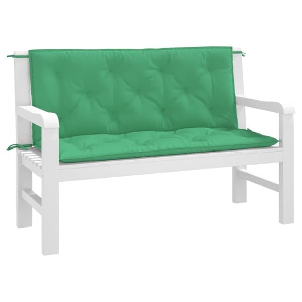 hynder til havebænk 2 stk. 120x50x7 cm oxfordstof grøn