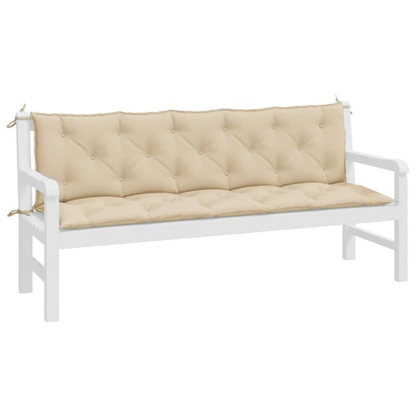 Puutarhapenkin pehmusteet 2 kpl beige 180x50x7 cm Oxford kangas