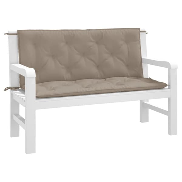 hynder til havebænk 2 stk. 120x50x7 cm oxfordstof gråbrun