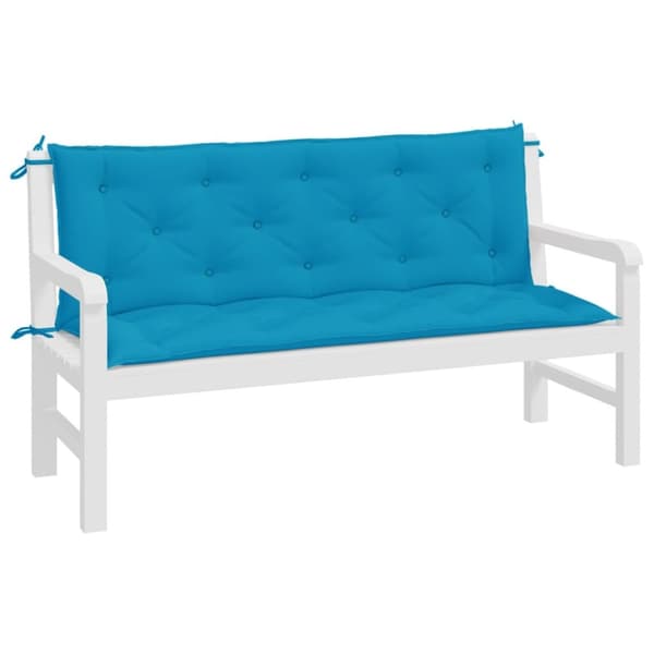 hynder til havebænk 2 stk. 150x50x7 cm oxfordstof lyseblå
