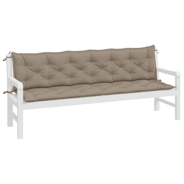 Bänkdynor för trädgården 2st taupe 200x50x7cm oxfordtyg