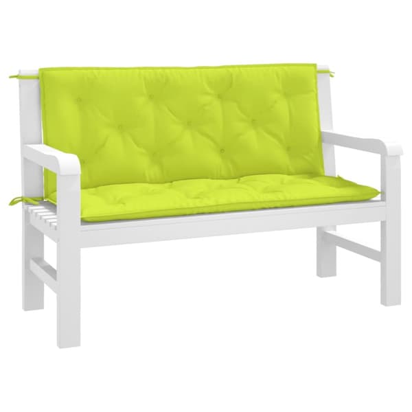 Bänkdynor för trädgården 2st ljusgrön 120x50x7cm oxfordtyg