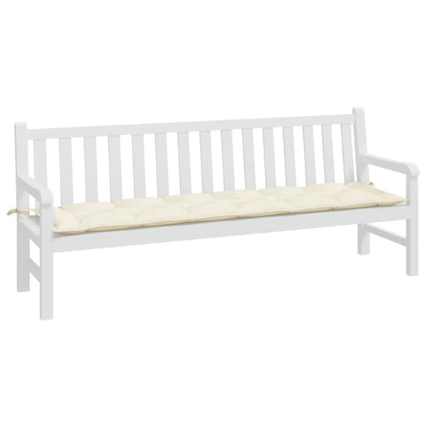 Bänkdyna för trädgården gräddvit 200x50x7 cm oxfordtyg