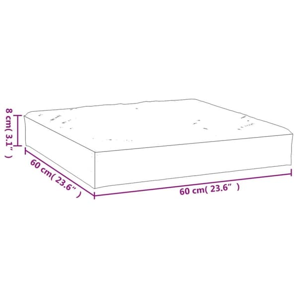 pallehynde 60x60x8 cm oxfordstof vinrød