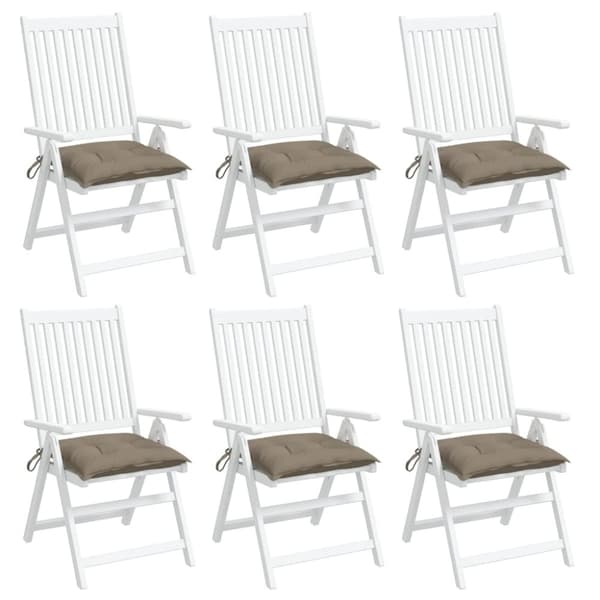 pallehynder 6 stk. 50x50x7 cm oxfordstof gråbrun