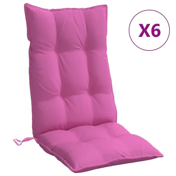 stolehynder m. høj ryg 6 stk. oxfordstof pink