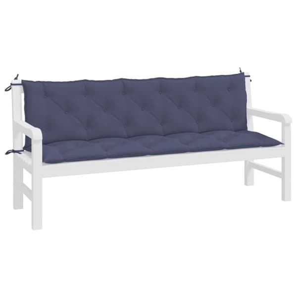 hynder til havebænk 2 stk. 180x50x7 cm oxfordstof marineblå