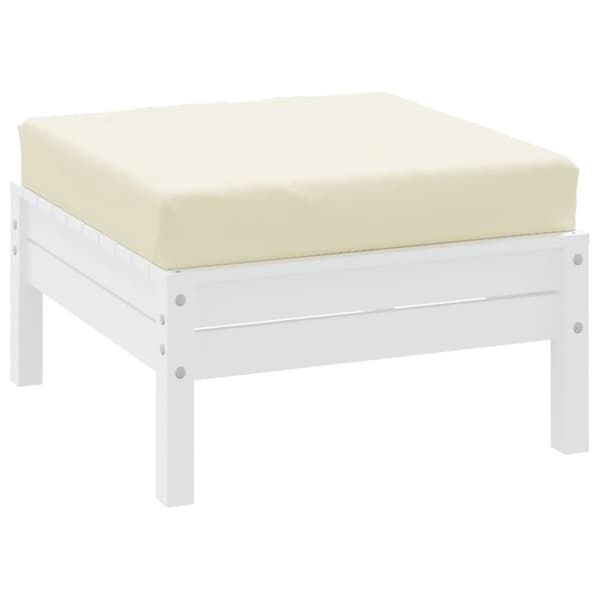 pallehynde 60x60x8 cm oxfordstof cremefarvet