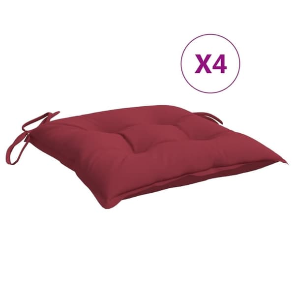 vidaXL Palldynor 4 st vinröd 50x50x7 cm oxfordtyg