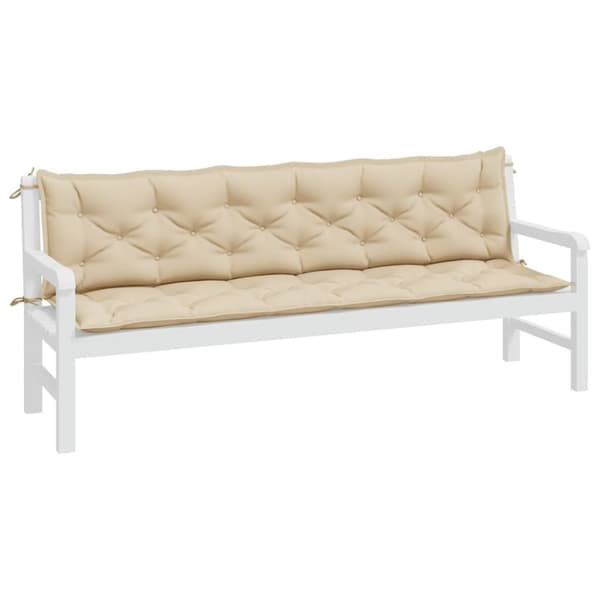 vidaXL Bänkdynor för trädgården 2st beige 200x50x7cm oxfordtyg