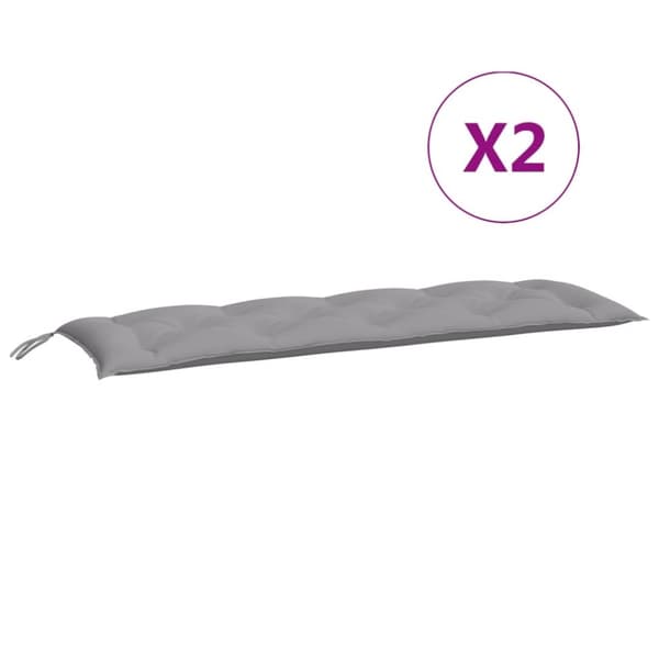 vidaXL hynder til havebænk 2 stk. 150x50x7 cm oxfordstof grå