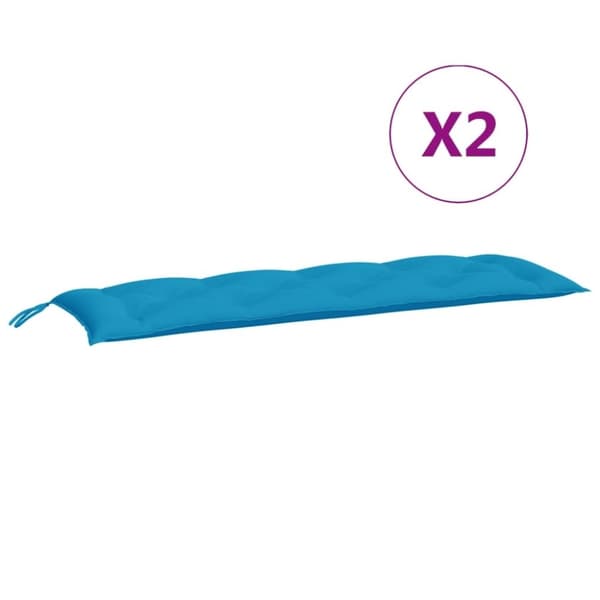 vidaXL hynder til havebænk 2 stk. 150x50x7 cm oxfordstof lyseblå