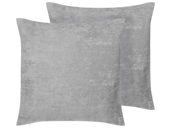 Set med 2 prydnadskuddar Grå Manchester 45 x 45 cm Randig Modern Minimalistisk Inredningstillbehör
