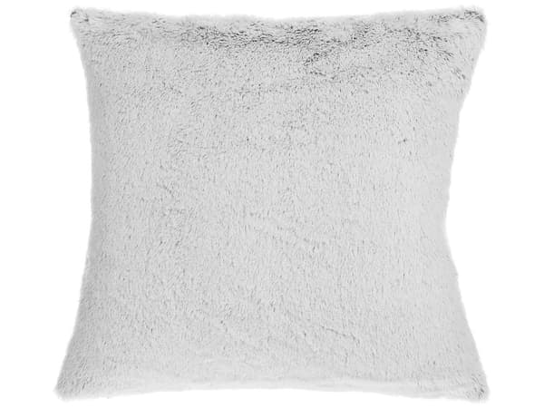 Set med 2 prydnadskuddar Grå fuskpäls 45 x 45 cm Dubbelsidig Dekor Tillbehör