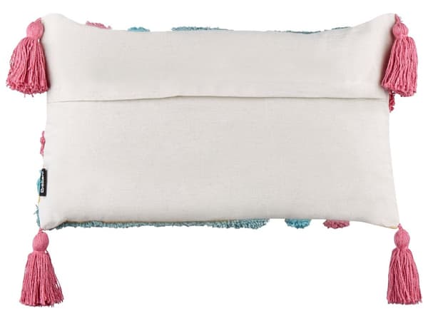 Set om 2 Prydnadskuddar Flerfärgad Bomull 30 x 50 cm med Tofsar Rektangulär Modern Kudde Boho Dekoration Tillbehör Vardagsrum Sovrum