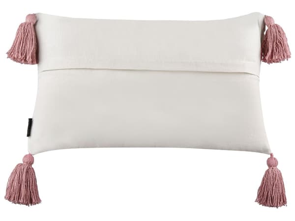 Set om 2 Prydnadskuddar Flerfärgad Bomull 30 x 50 cm med Tofsar Rektangulär Modern Kudde Boho Dekor Tillbehör Vardagsrum Sovrum