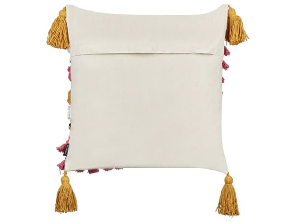 Set om 2 Prydnadskuddar Flerfärgad Bomull 45 x 45 cm med Tofsar Fyrkantig Modern Kudde Boho Dekor Tillbehör Vardagsrum Sovrum