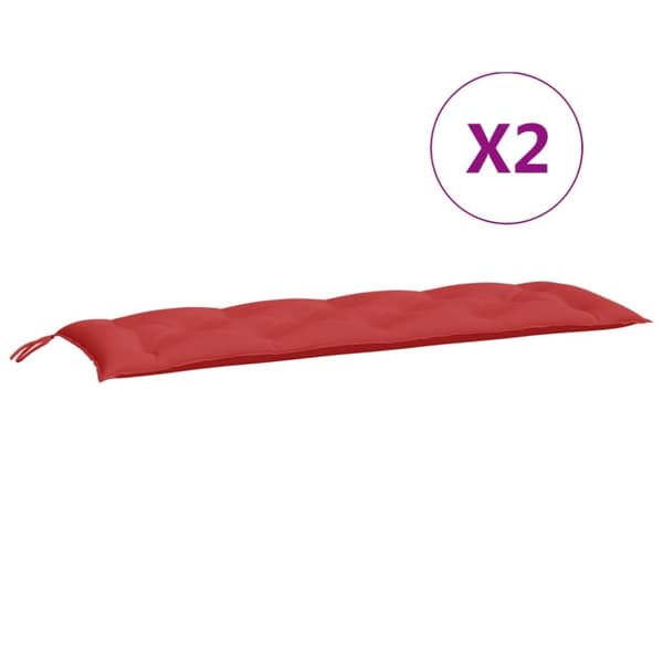 vidaXL hynder til havebænk 2 stk. 150x50x7 cm oxfordstof rød