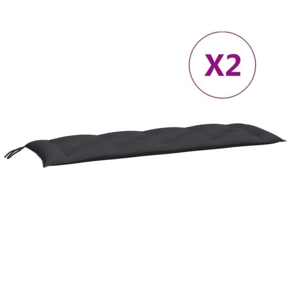 vidaXL hynder til havebænk 2 stk. 150x50x7 cm oxfordstof sort