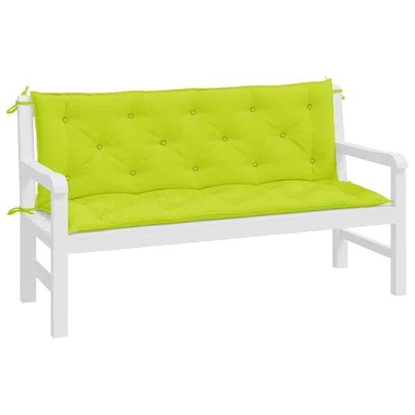 vidaXL Bänkdynor för trädgården 2st ljusgrön 150x50x7cm oxfordtyg