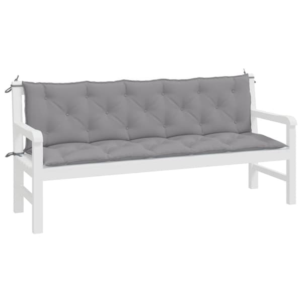 vidaXL hynder til havebænk 2 stk. 180x50x7 cm oxfordstof grå
