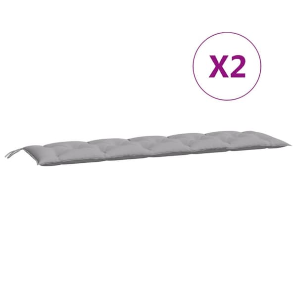 vidaXL hynder til havebænk 2 stk. 180x50x7 cm oxfordstof grå
