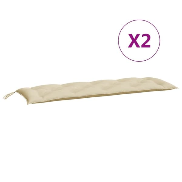 vidaXL Bänkdynor för trädgården 2st beige 150x50x7cm oxfordtyg