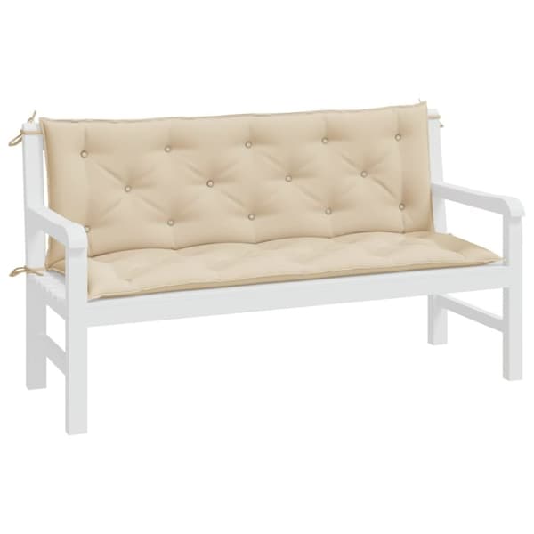 vidaXL Bänkdynor för trädgården 2st beige 150x50x7cm oxfordtyg