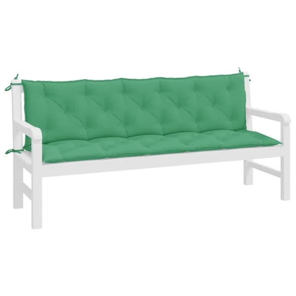 vidaXL Bänkdynor för trädgården 2st grön 180x50x7cm oxfordtyg