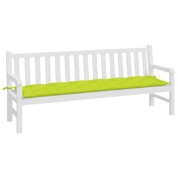 vidaXL Bänkdyna för trädgården ljusgrön 200x50x7 cm oxfordtyg