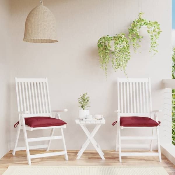 vidaXL pallehynder 2 stk. 50x50x7 cm oxfordstof vinrød