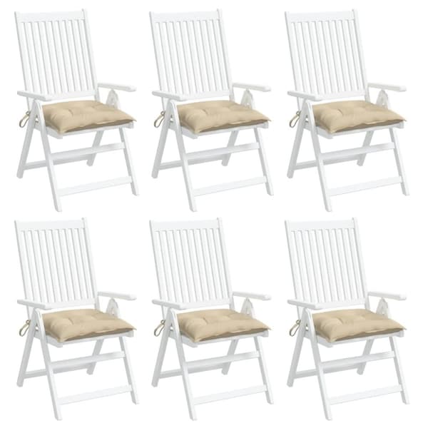 vidaXL Palldynor 6 st beige 50x50x7 cm oxfordtyg