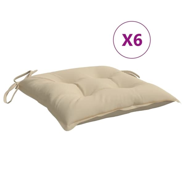 vidaXL Palldynor 6 st beige 50x50x7 cm oxfordtyg