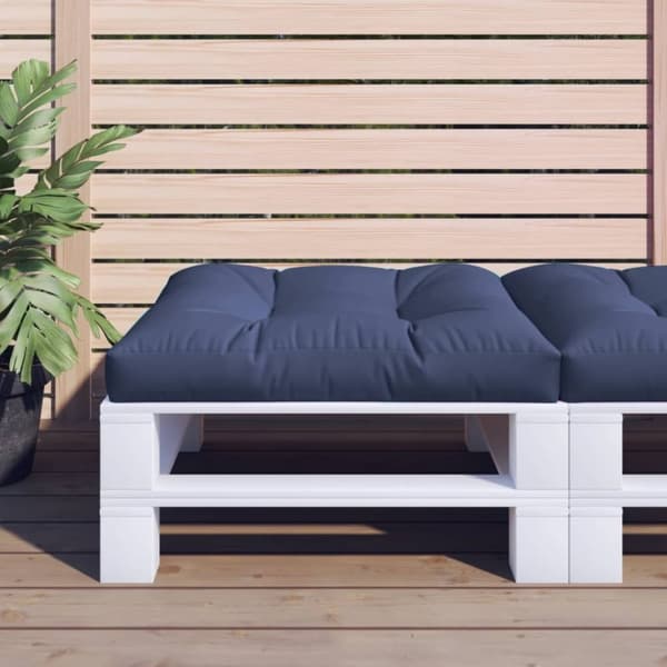 vidaXL pallehynde 70x70x12 cm stof marineblå