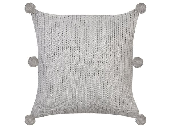 Sett med 2 puter Grå Bomull 45 x 45 cm Strikket Avtakbart Trekk Firkantet Moderne Dekorativt Tilbehør