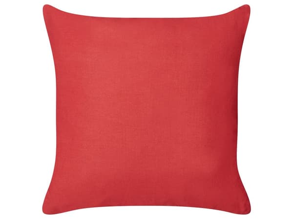 Sett med Dekorative Puter Fløyel Rød og Rosa Bomull 45 x 45 cm Stripete Avtakbare Trekk Firkantet Moderne Dekorasjonstilbehør