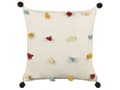 Miniatyrbilde 4 av 7: 2 Pynteputer i Lys Beige Bomull 45 x 45 cm med Flerfargede Dusker