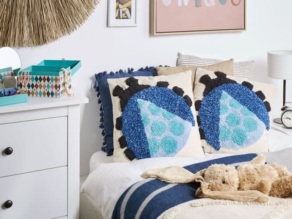 Set med 2 Prydnadskuddar Flerfärgad Bomull 45 x 45 cm med Nyckelpigemotiv Vardagsrum Sovrum