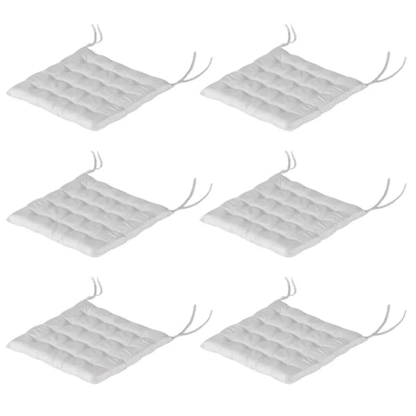 Rootz Havestolepude - Blødhed og komfort - Indendørs og udendørs - 6 stykker - Polyesterbetræk - Lysegrå - 40L x 40W x 4H cm