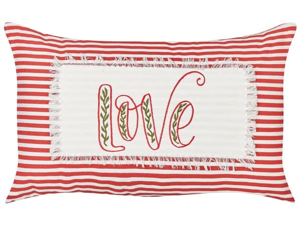 Sett med 2 Puter Rød og Hvit Bomull 30 x 50 cm Kasteputer Bomull med Stripemønster Trekk