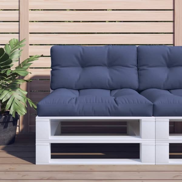 vidaXL pallehynde 120x40x12 cm stof marineblå