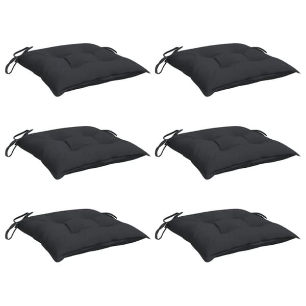 vidaXL Stolsdynor 6 st svart 40x40x7 cm oxfordtyg