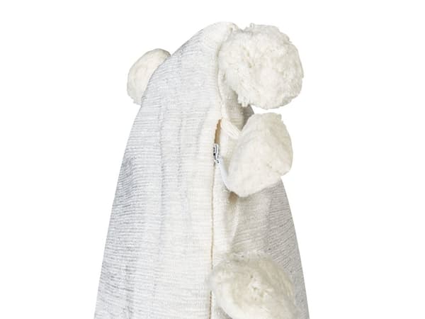 Set med 2 Prydnadskuddar Vit Polyestertyg Mönster Handgjorda Tofsar Pompoms 45 x 45 cm Heminredning Tillbehör
